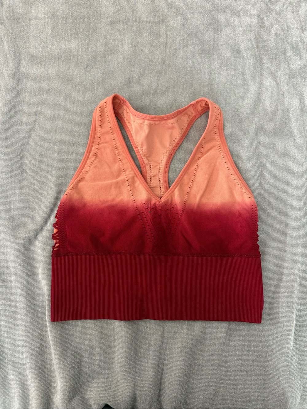 PINK Victoria's Secret Ombre Peach to Wine Seamless Sports Bralette racerback